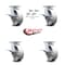Service Caster 6 Inch Kingpinless Semi Steel Wheel Swivel Caster Set with Brake and Swivel Lock SCC-KP30S620-SSR-SLB-BSL-4 - alternate 5